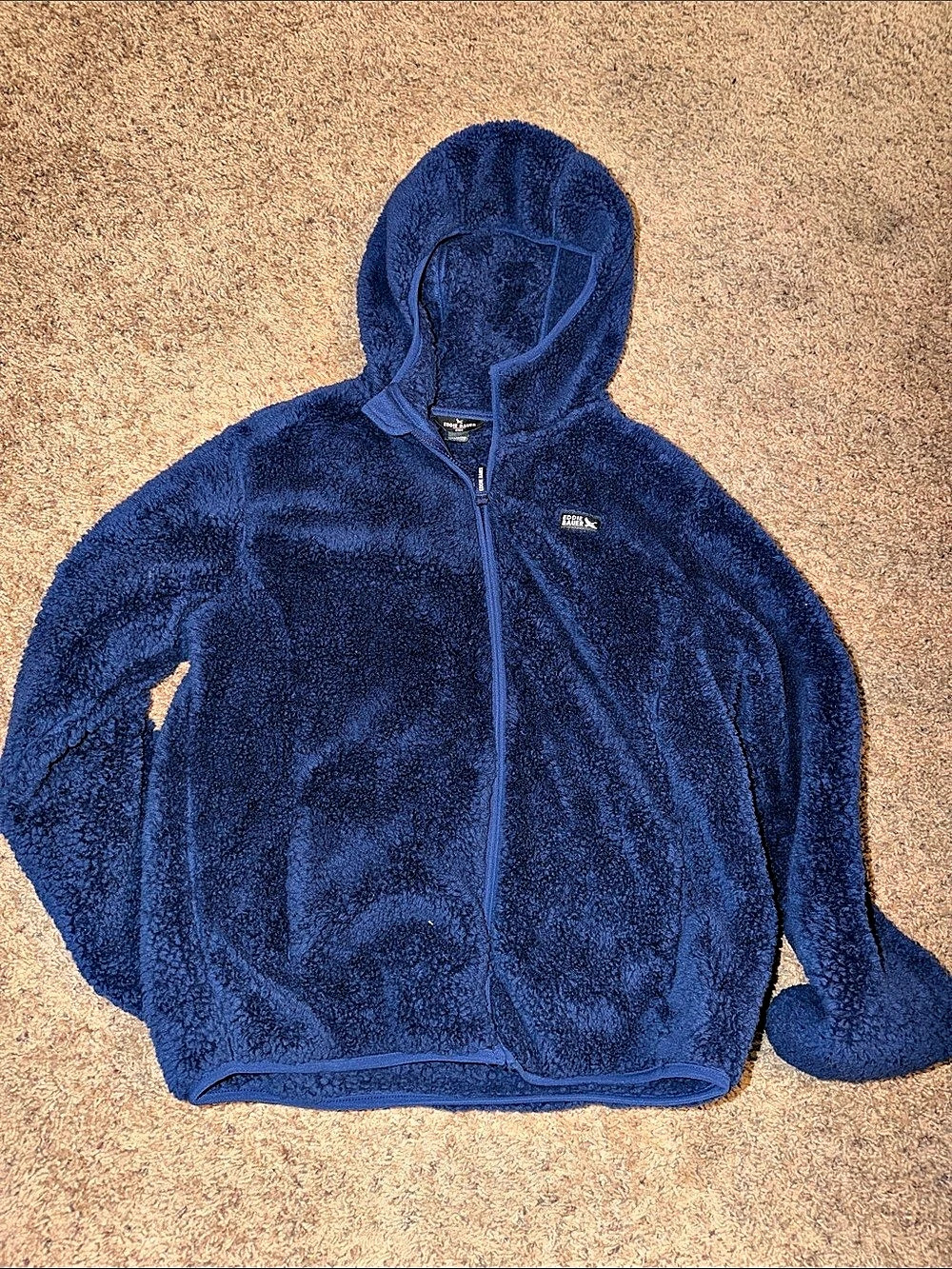 Eddie Bauer Kids Quest Fleece Plush Hooded Jacket Girls 14/16 Blue NWOT